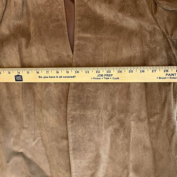 Classic Timeless Taupe / Tan Textured Suede Leather Suit 2 pc Suit plus belt - Picture 10 of 15